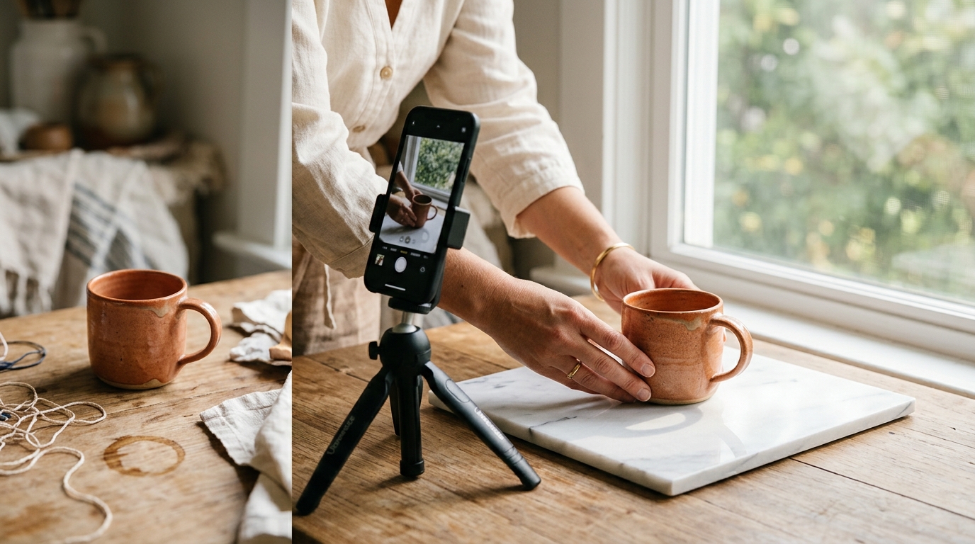 Better Etsy Product Photos Without a Camera Setup