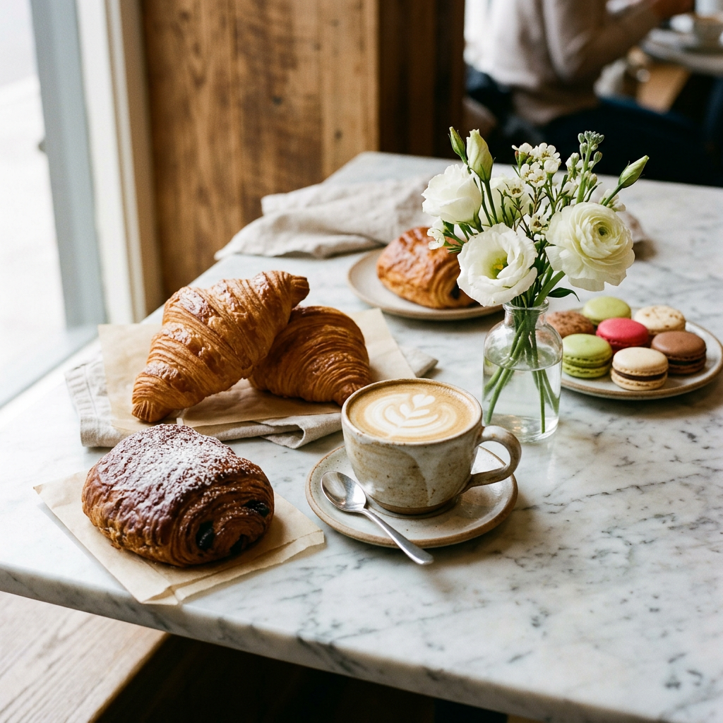 French bakery pastries photography