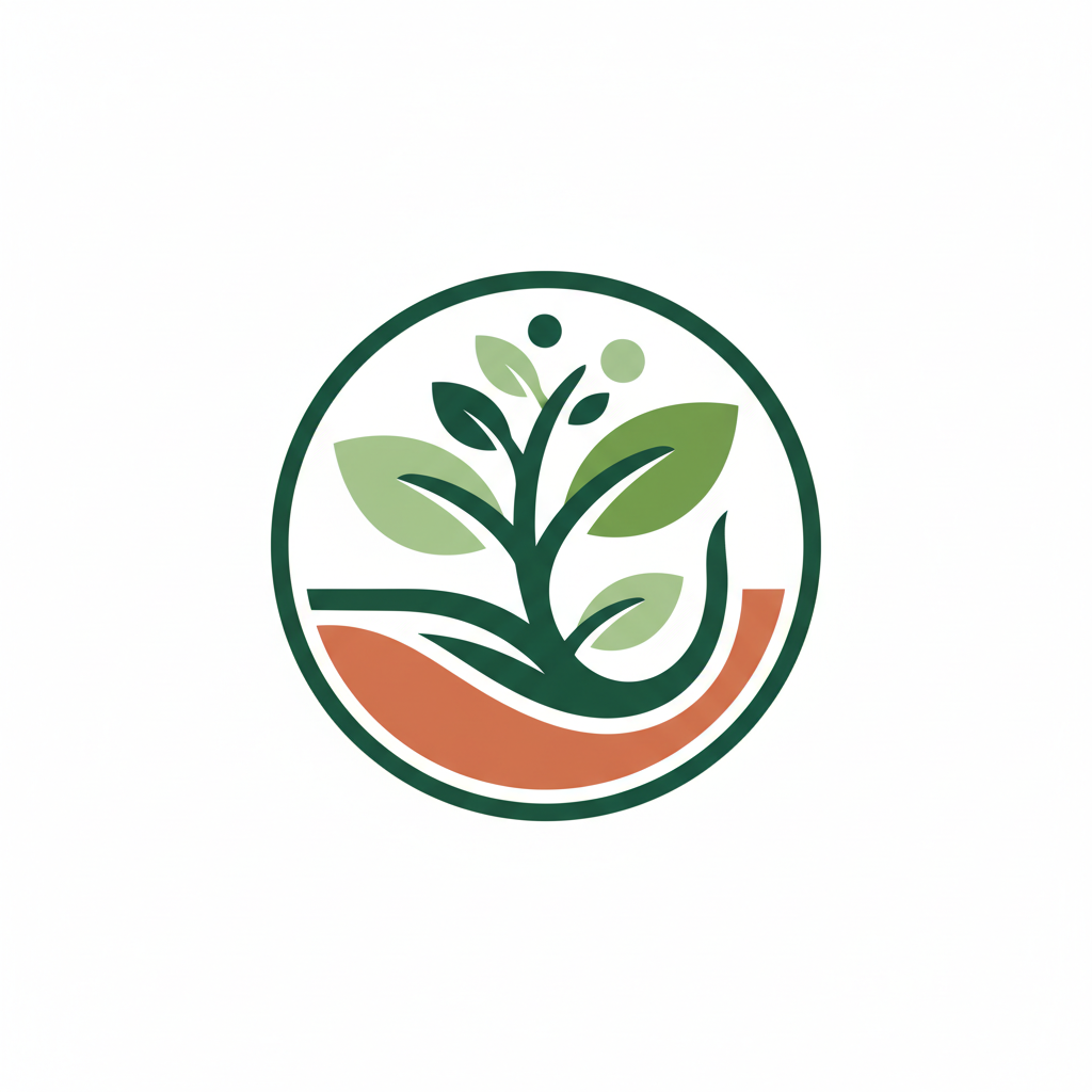 Natural plant nursery logo with organic vibe